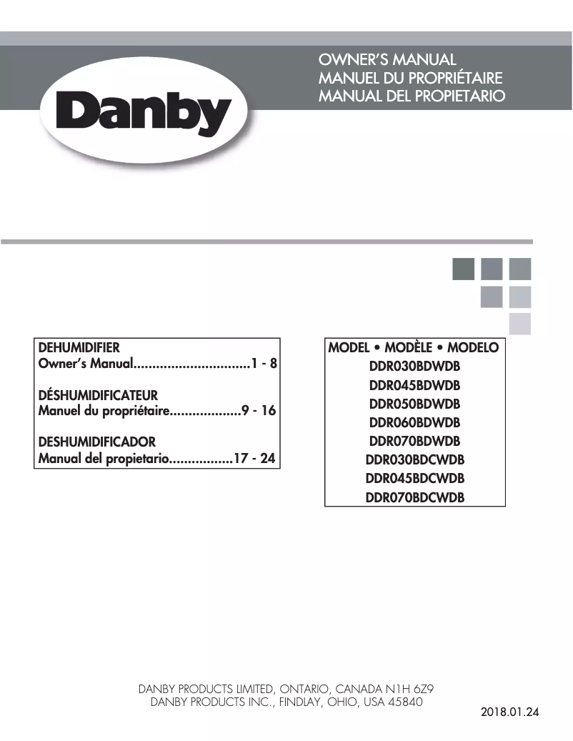 Página 1 del manual Manual de usuario Danby DDR045BDWDB