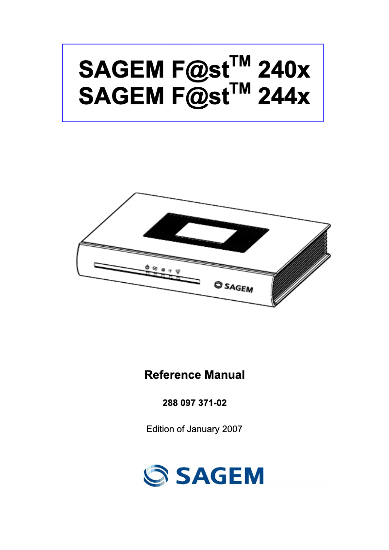 Imagen de la primera página del manual del dispositivo Fast 2400
