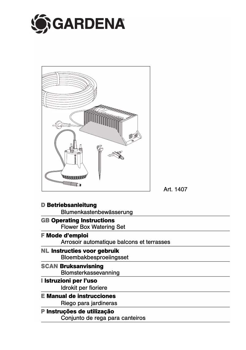 Imagen de la primera página del manual del dispositivo Fully Automatic Flower Box Watering
