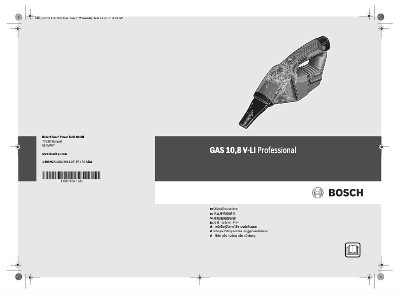 Imagen de la primera página del manual del dispositivo GAS 10,8 V-LI Professional