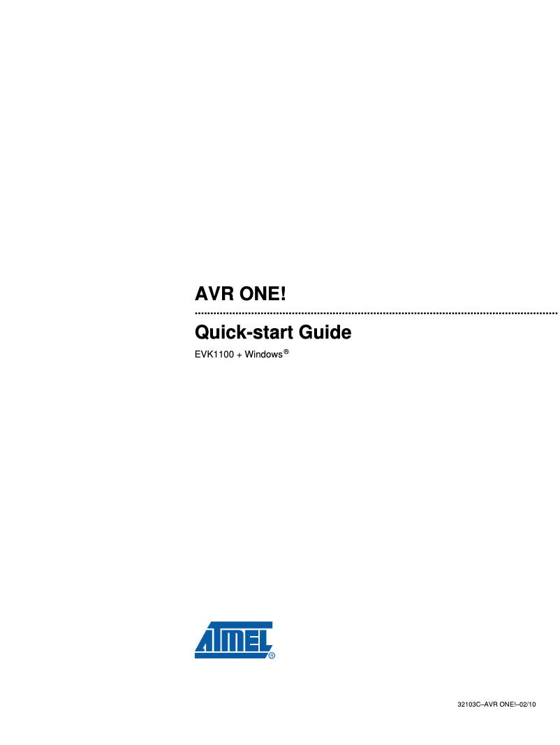 Página 1 del manual Manual de usuario Atmel AVR ONE!