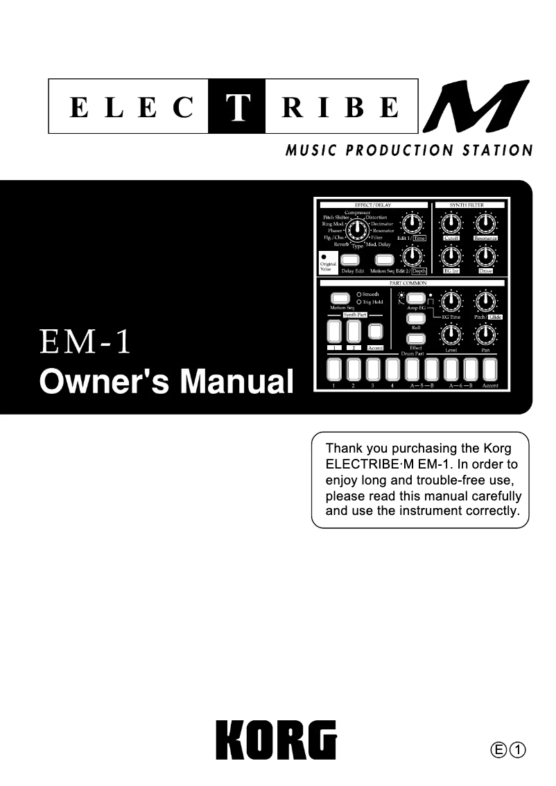 Imagen de la primera página del manual del dispositivo Electribe M