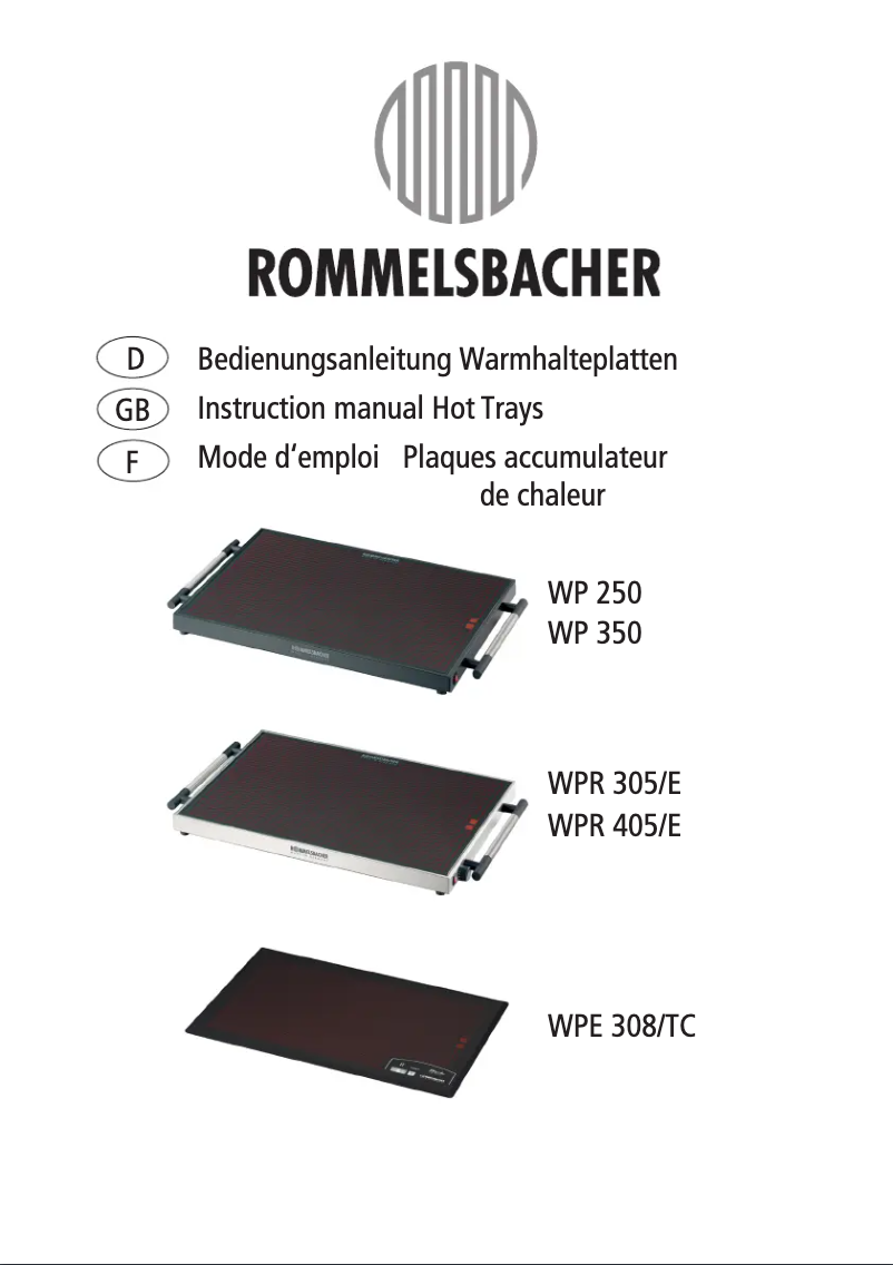 Imagen de la primera página del manual del dispositivo WPR 405/E