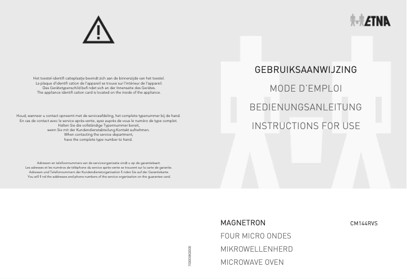 Imagen de la primera página del manual del dispositivo CM144RVS