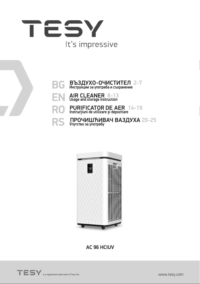 Imagen de la primera página del manual del dispositivo AC 96 HCIUV