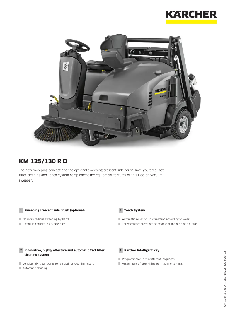 Imagen de la primera página del manual del dispositivo KM 125/130 R D