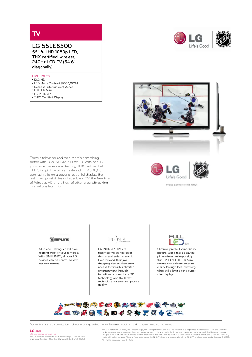 Imagen de la primera página del manual del dispositivo 55LE8500