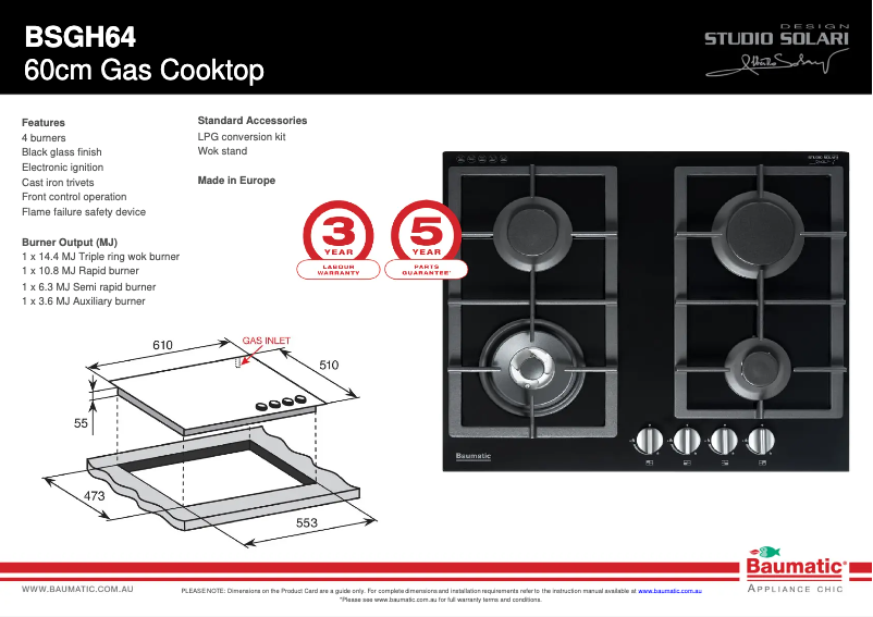 Imagen de la primera página del manual del dispositivo BSGH64