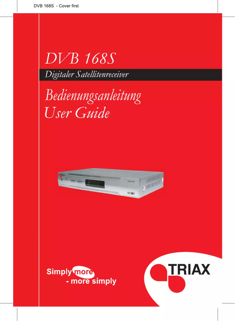 Imagen de la primera página del manual del dispositivo DVB 168S