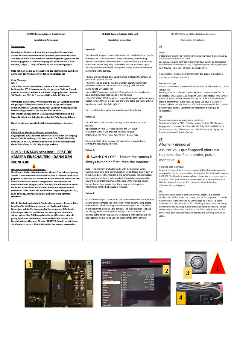 Imagen de la primera página del manual del dispositivo HK-KA92
