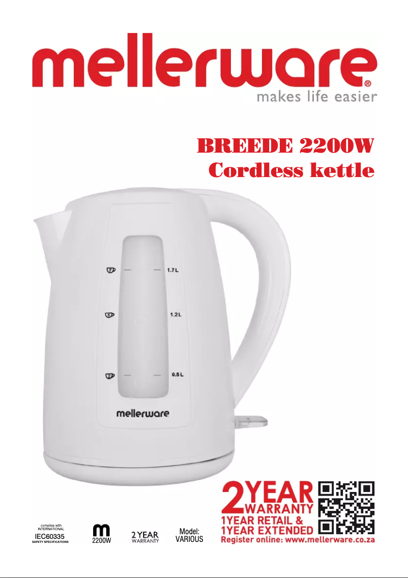 Página nº 1 - Manual de usuario Mellerware Breede 22600BK