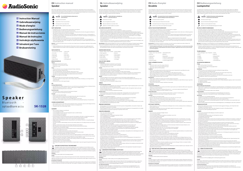 Página 1 del manual Manual de usuario AudioSonic SK-1528
