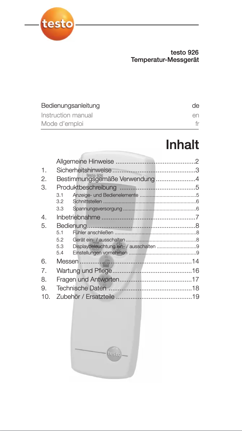 Imagen de la primera página del manual del dispositivo 926