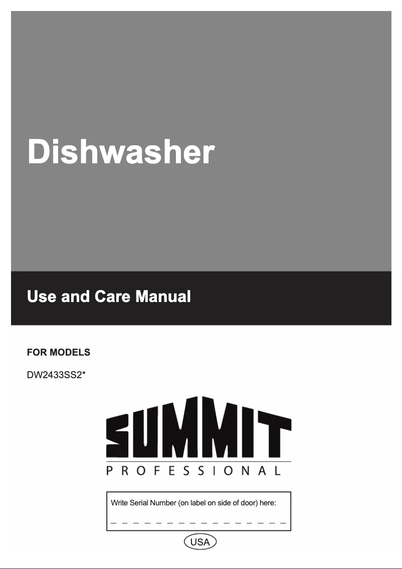 Imagen de la primera página del manual del dispositivo DW2433SS2