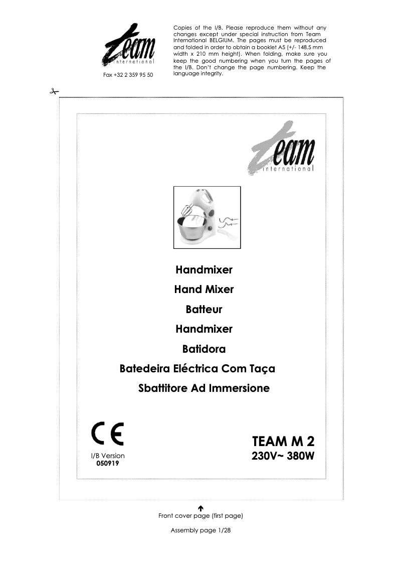 Imagen de la primera página del manual del dispositivo M 2