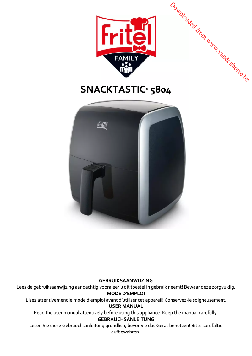 Imagen de la primera página del manual del dispositivo Snacktastic 5804