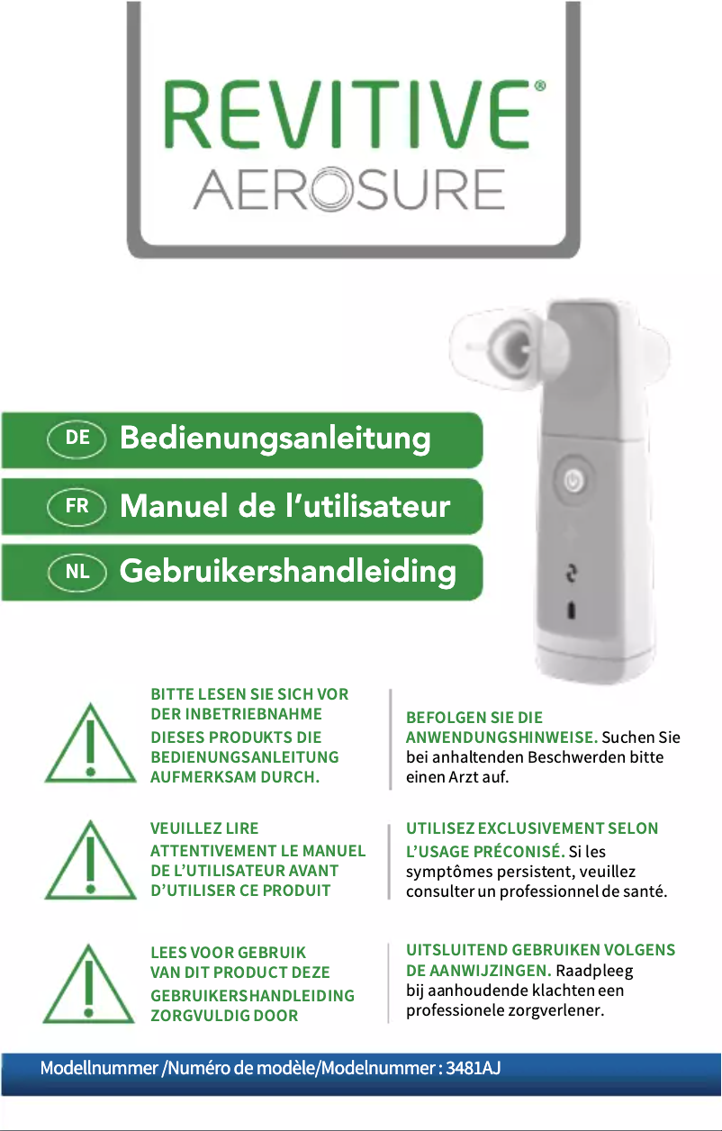 Imagen de la primera página del manual del dispositivo Aerosure