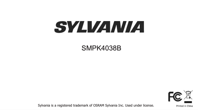 Página 1 del manual Manual de usuario Sylvania SMPK4038B