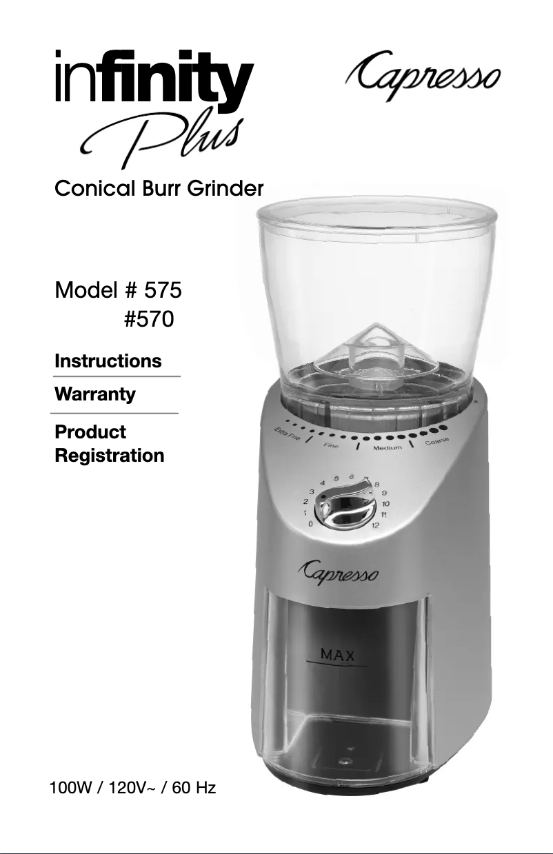 Imagen de la primera página del manual del dispositivo Infinity Plus 570