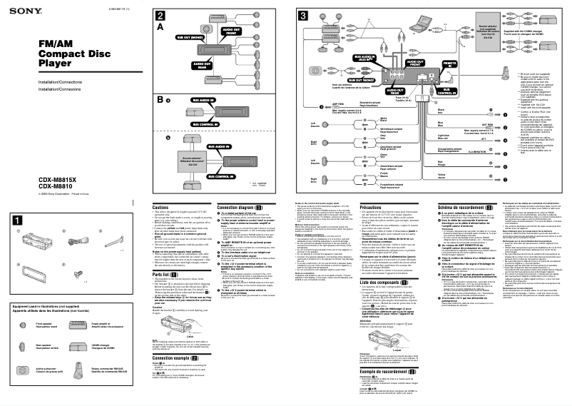 Página 1 del manual Guía de instalación Sony CDX-M8810