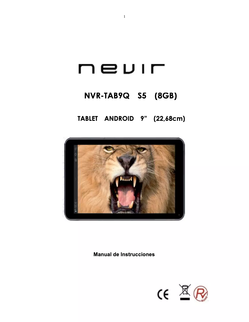 Página 1 del manual Manual de usuario Nevir NVR-TAB9Q S5 (8GB)