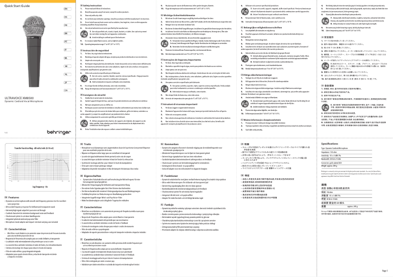 Imagen de la primera página del manual del dispositivo Ultravoice XM8500