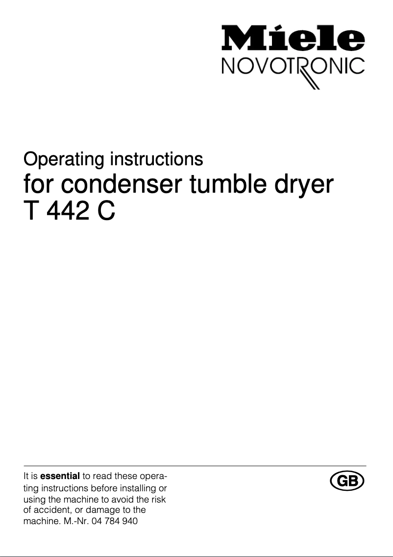 Imagen de la primera página del manual del dispositivo T 442 C