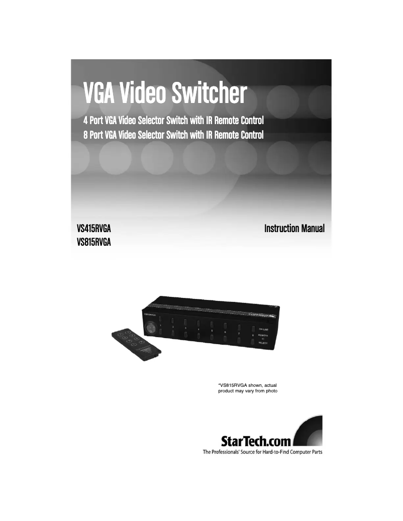 Página 1 del manual Manual de usuario StarTech.com VS815RVGA