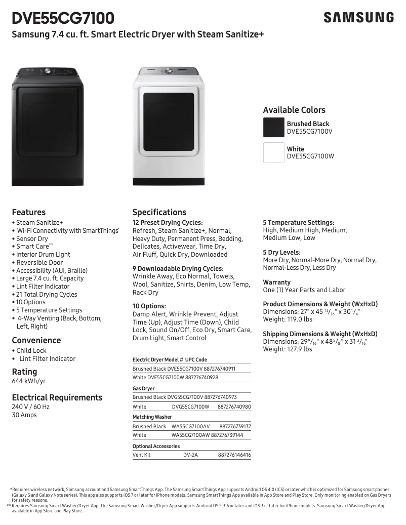 Imagen de la primera página del manual del dispositivo DVE55CG7100V