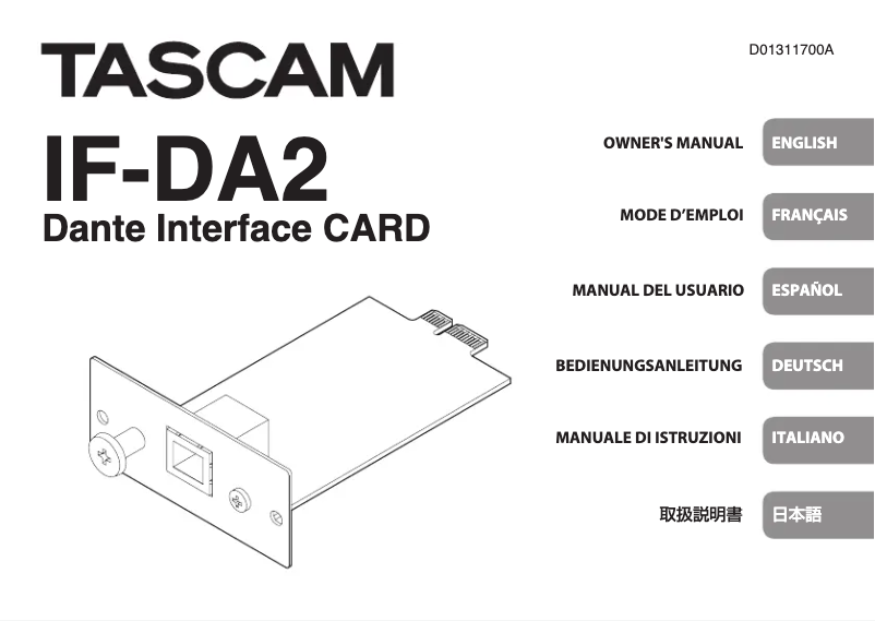 Imagen de la primera página del manual del dispositivo IF-DA2