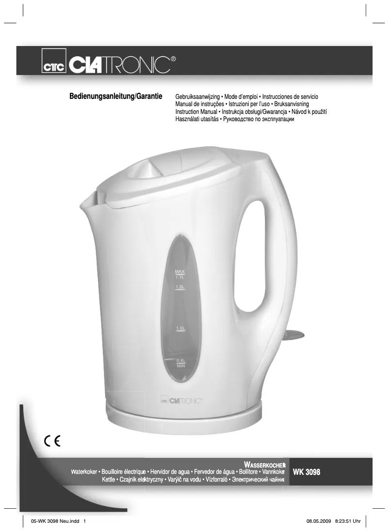 Imagen de la primera página del manual del dispositivo WK 3098