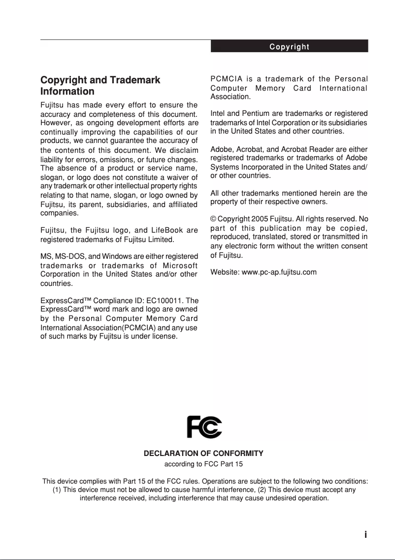 Página 1 del manual Manual de usuario Fujitsu LifeBook N3510