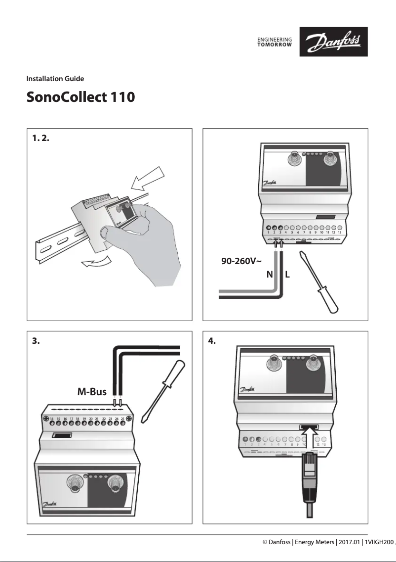 Página 1 del manual Guía de instalación Danfoss SonoCollect 112