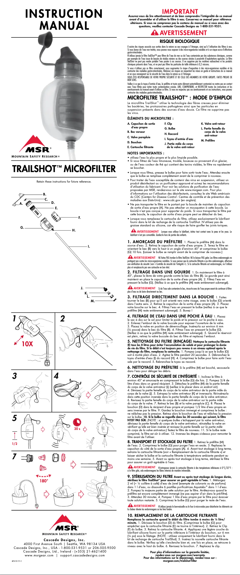 Imagen de la primera página del manual del dispositivo TrailShot