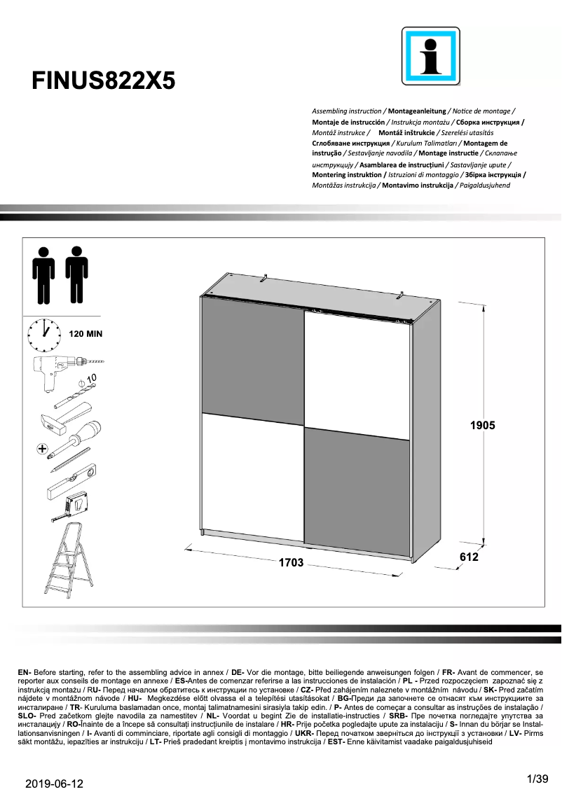 Imagen de la primera página del manual del dispositivo FINUS822X5