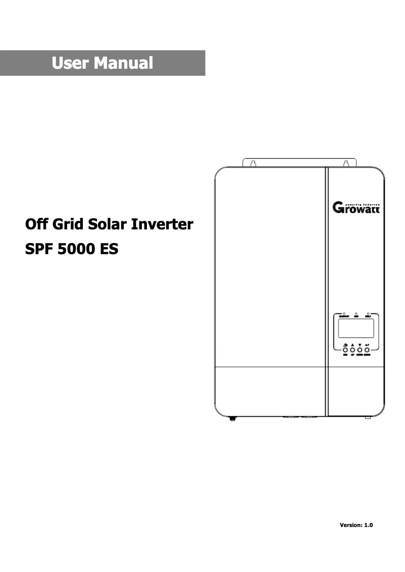 Imagen de la primera página del manual del dispositivo SPF 5000 ES