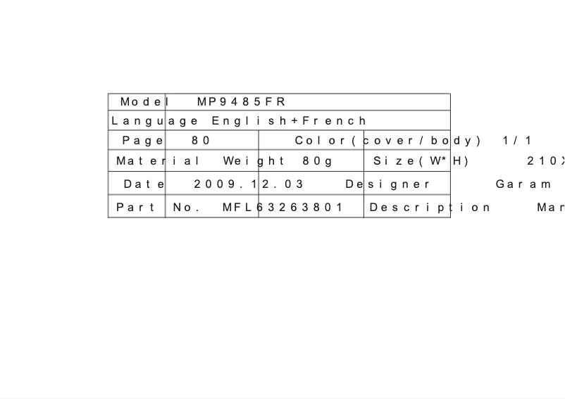 Página nº 1 - Manual de usuario LG MP9485FR