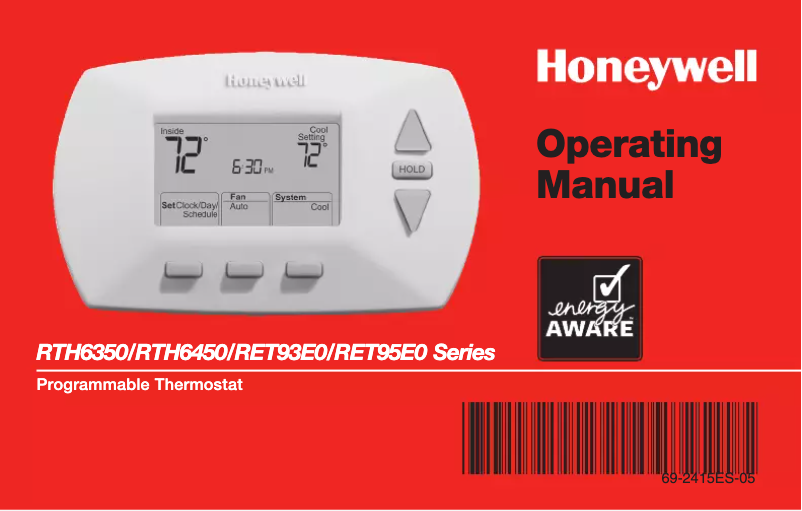 Página 1 del manual Manual de usuario Honeywell RET93E0D1004/U