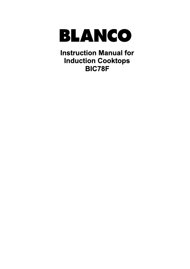 Página 1 del manual Manual de usuario BLANCO BIC78F