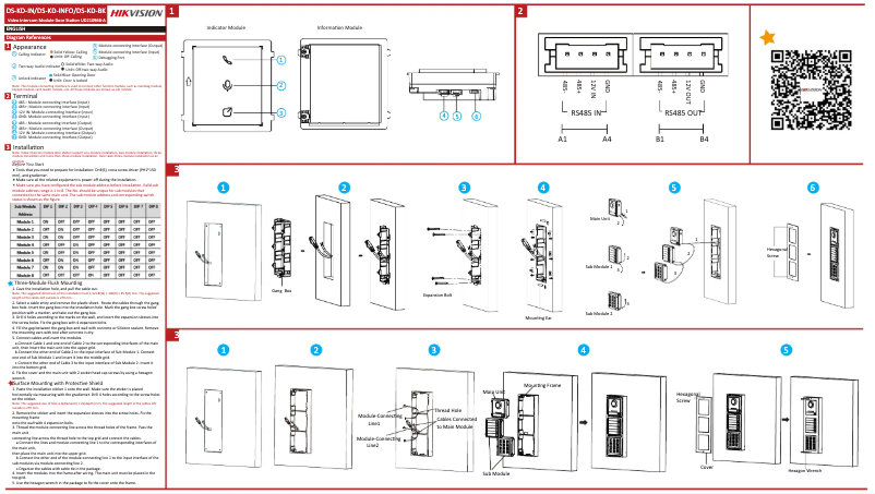 Imagen de la primera página del manual del dispositivo DS-KD-IN
