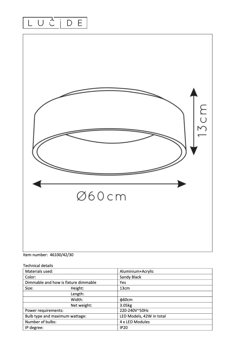 Imagen de la primera página del manual del dispositivo Talowe 46100/42/30