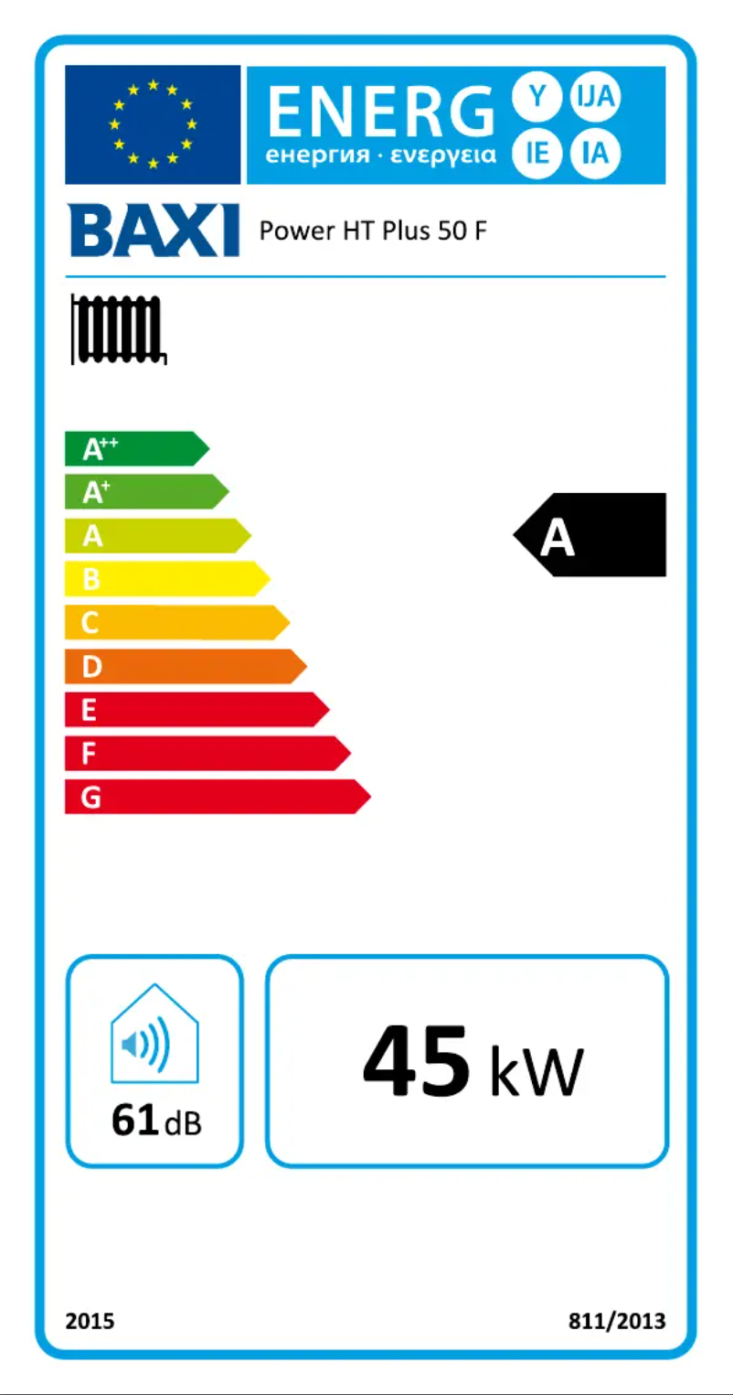 Página 1 del manual Etiqueta energética Baxi 50F