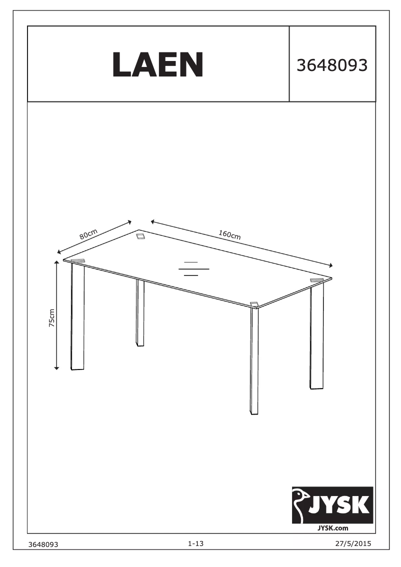 Imagen de la primera página del manual del dispositivo Laen (80x160x75)