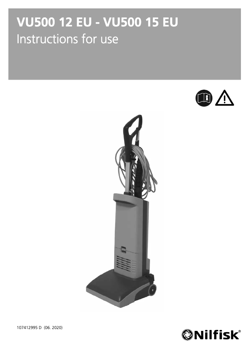 Imagen de la primera página del manual del dispositivo VU500