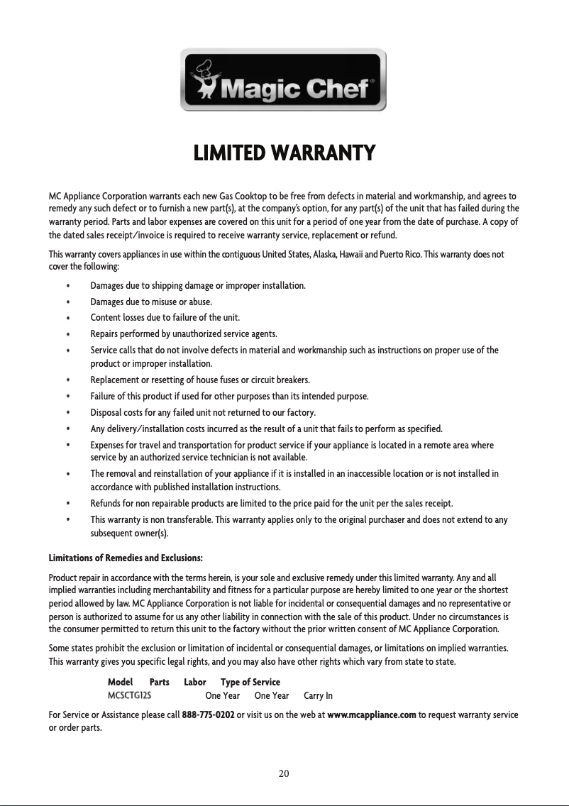 Imagen de la primera página del manual del dispositivo MCSCTG12S