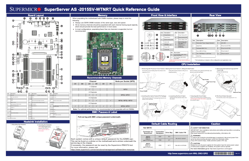 Imagen de la primera página del manual del dispositivo SuperServer AS-2015SV-WTNRT