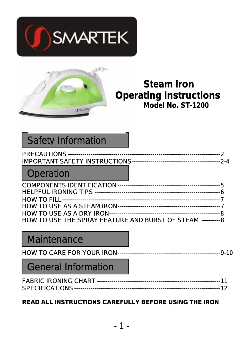 Página 1 del manual Manual de usuario Smartek ST-1200
