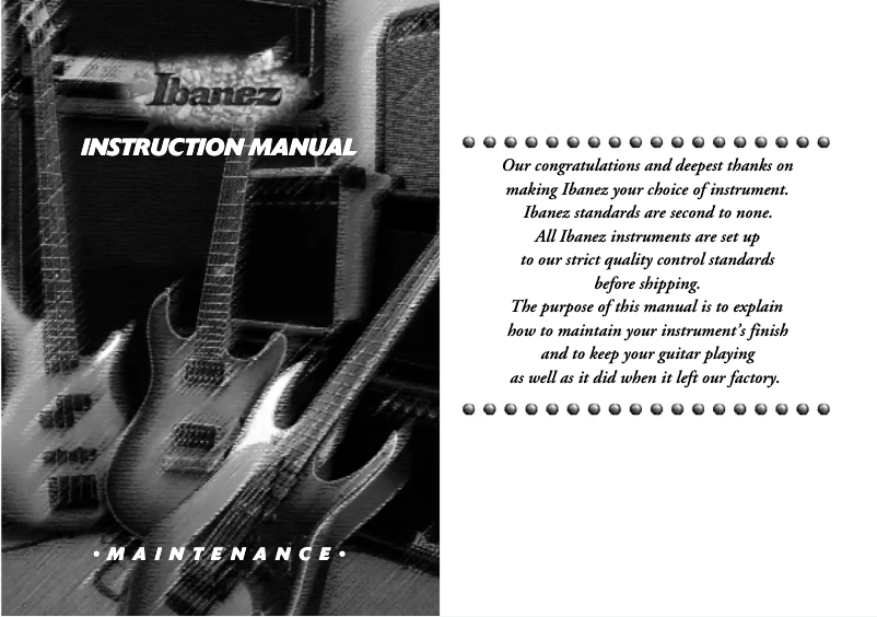 Página nº 1 - Manual de usuario Ibanez RG852LW