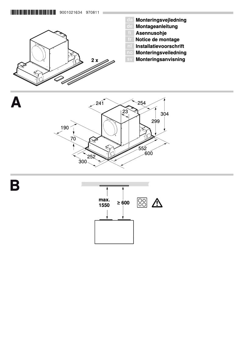 Página 1 del manual Guía de instalación Neff I96CM57N0