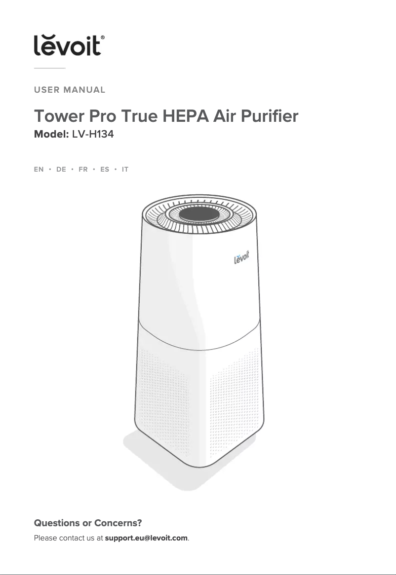 Imagen de la primera página del manual del dispositivo Tower Pro LV-H134